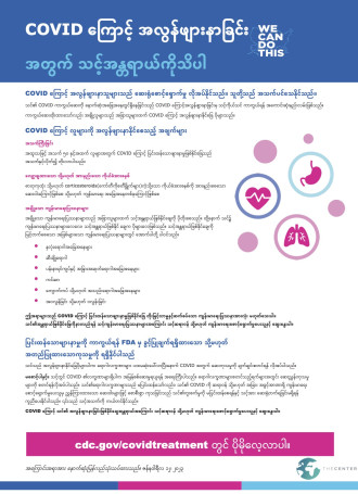 Burmese TTT Poster Know your risk for getting very sick from COVIDV3 NHMA