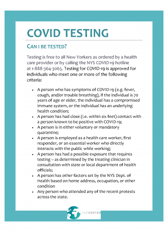 COVID Testing Flyer Page 1