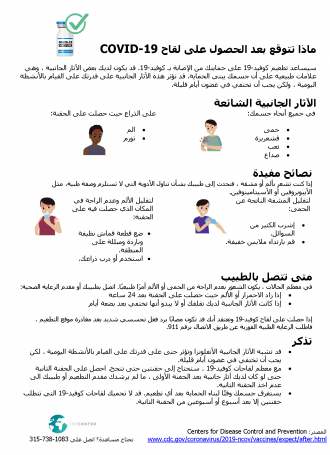 Arabic.What to Expect after Getting a COVID Vaccine