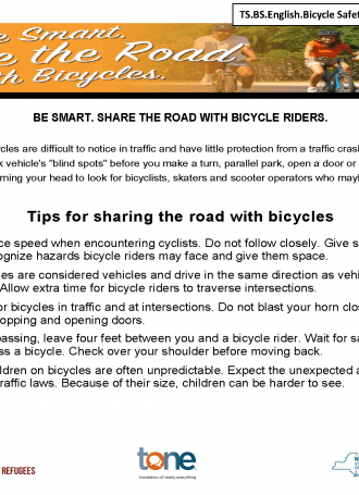 TS. BS. English. Bicycle Safety Share the Road Rev 2019 Page 1